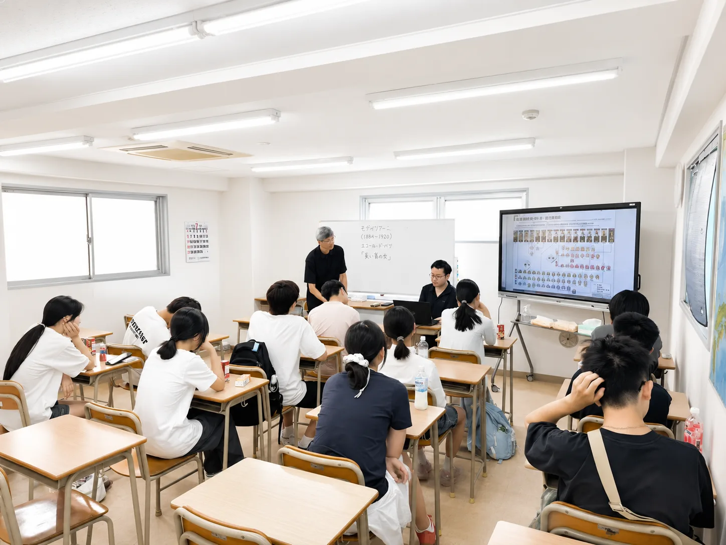 クリックで拡大 蒼梧學舍の教室での授業風景