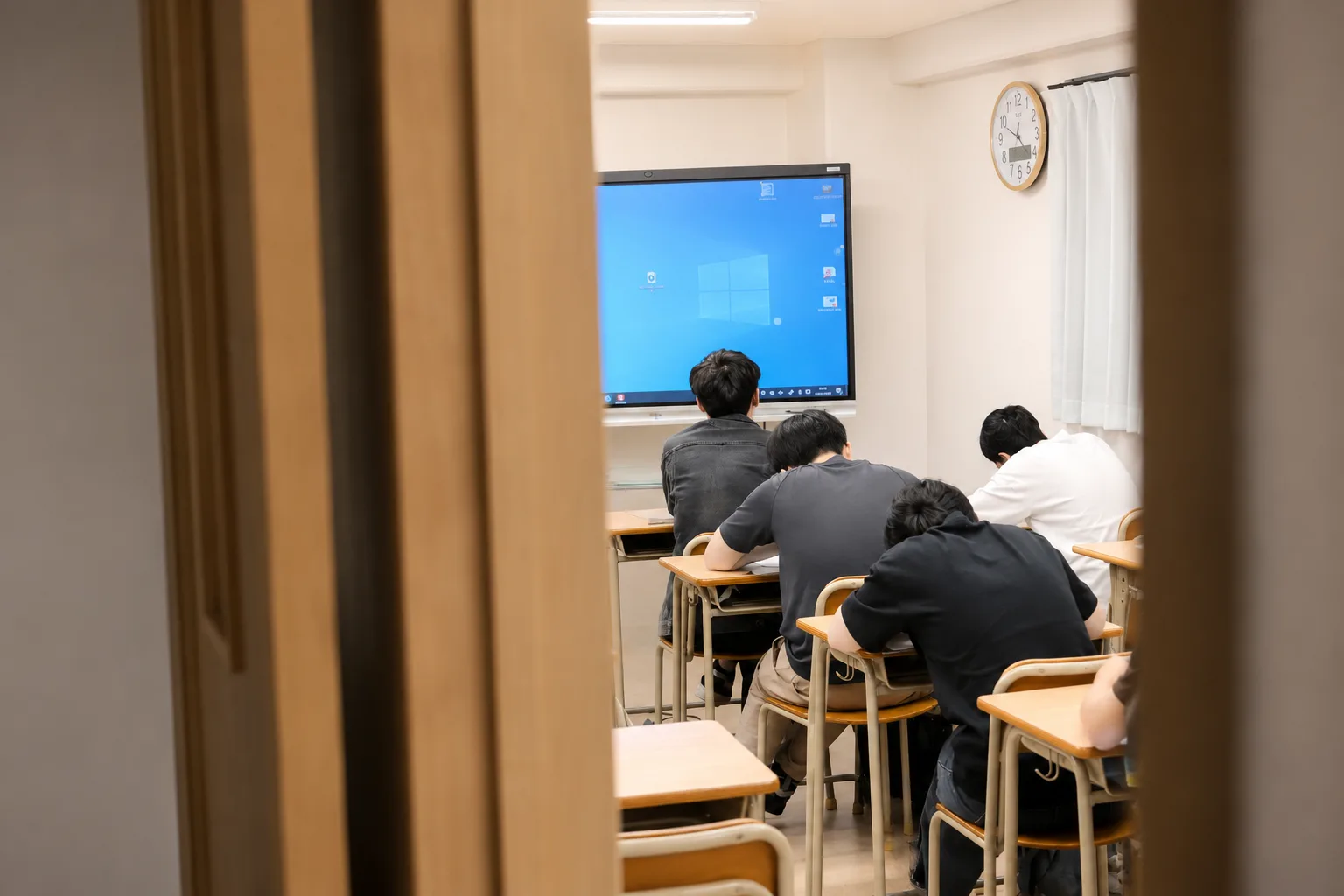 クリックで拡大 教室で自習に取り組む学生